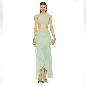 Michael Costello Asymmetrical Mint Green Dress